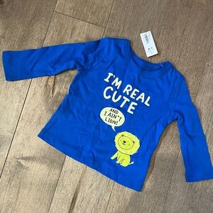 Joe Fresh Blue Long Sleeve Tee with Lion Print